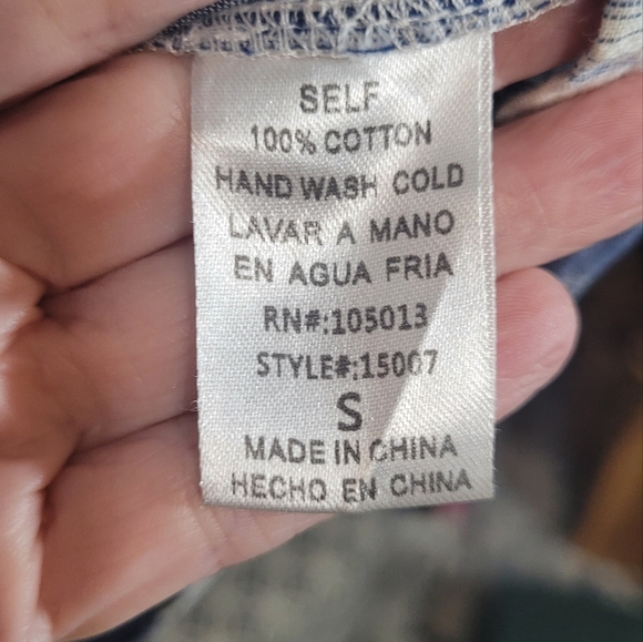 ANDREE by UNIT Boho Pom Pom Tassel Striped Linen Baby Doll Top Small - Picture 6 of 7